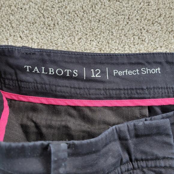 Talbots Womens Shorts 12 Black 10" Inseam Perfect Stretch‎ Flat Front Bermuda - Picture 5 of 13